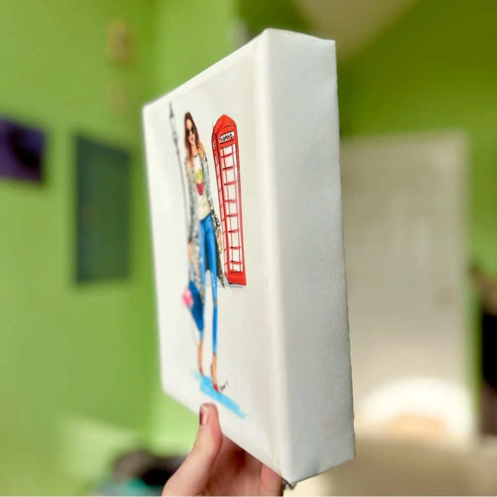 Paris London Fashion Shabby Chic Woman Canvas Wall Hanging Art Decor - Picture 2 of 6